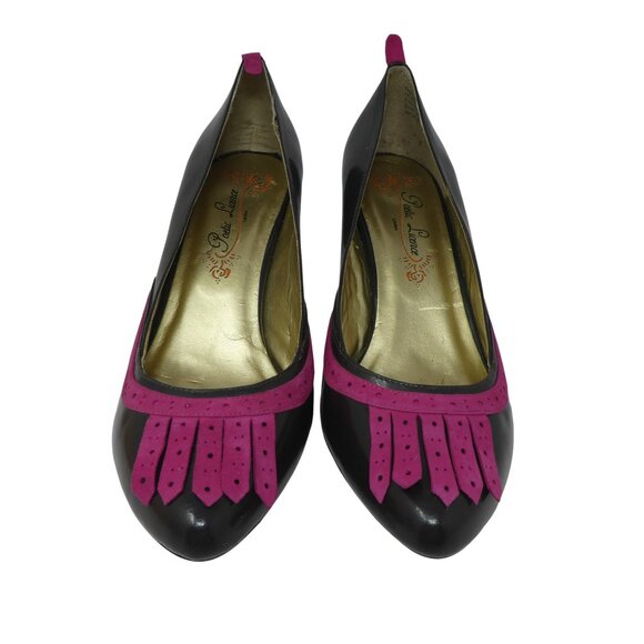 Poetic License Passion Brown Pink Fringe Patent Leather Pumps Heels Womens 10 - Picture 6 of 13